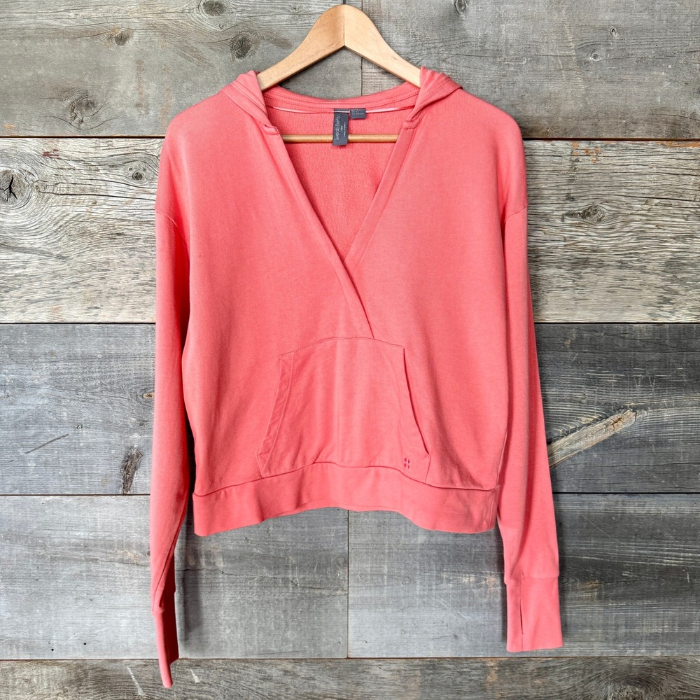 Sweaty Betty After Class Hoodie‎ XS Warm Pink Crop Sweatshirt Relaxed Athleisure